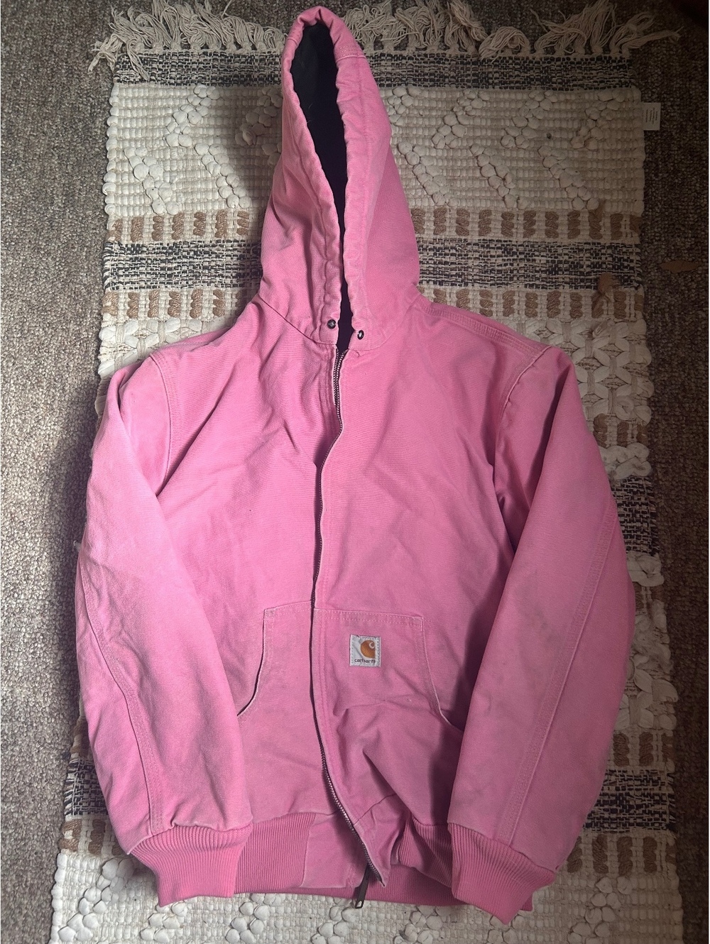 Carhartt Women's Pink Hooded Work Jacket Size Medium